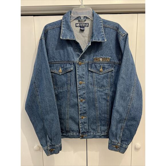 Big Dogs Other - VTG 90s/Y2K BIG DOGS Jean Jacket Sz L Grunge/Trucker Denim FUN & ATTITUDE